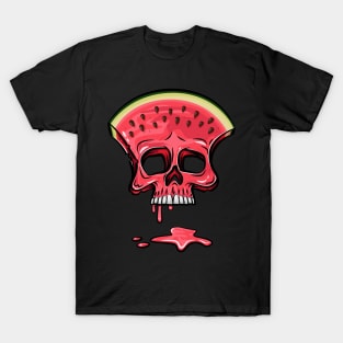 Watermelon Skull Halloween Gift Funny Fruits Beaches Hawaii T-Shirt